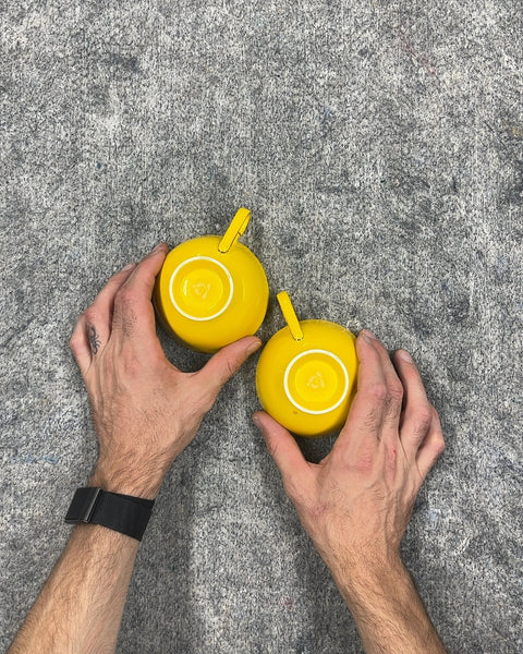 Two Teavana Noble Poppy Yellow Teacups