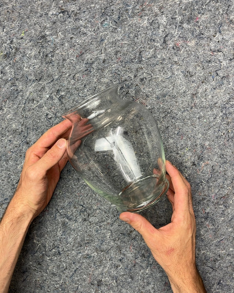Big Clear Glass Vase, H7"