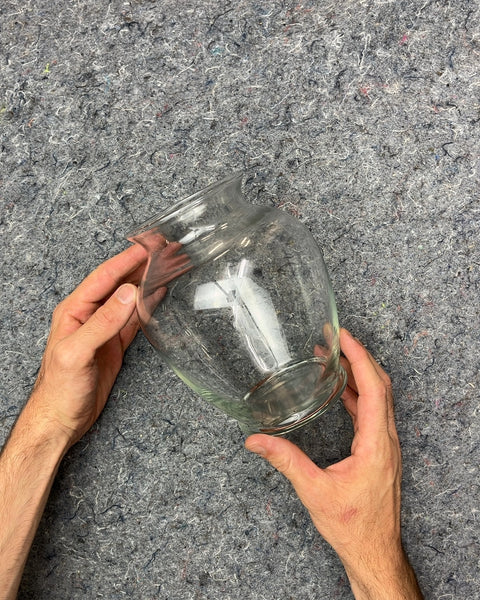 Big Clear Glass Vase, H7"
