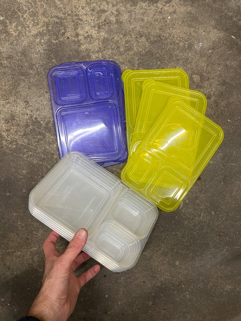 5 Plastic Bento Lunchbox Containers With 6 Lids
