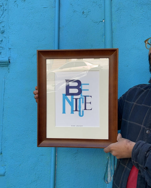 Framed "Be Nice" (Or Leave) Wall Art, 13.5x16.5"