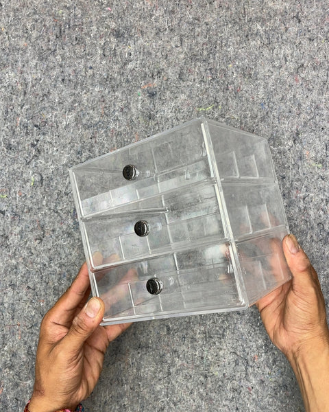 Clear Acrylic 3-Drawer Organizer, 7"