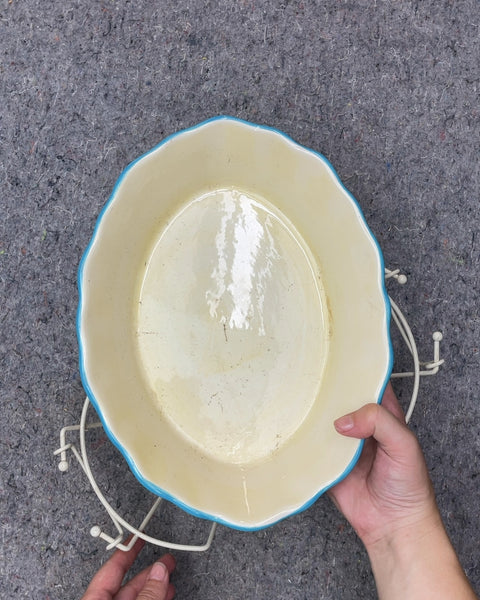 Temp-tations Floral Oval Baker with Wire Carrying Rack