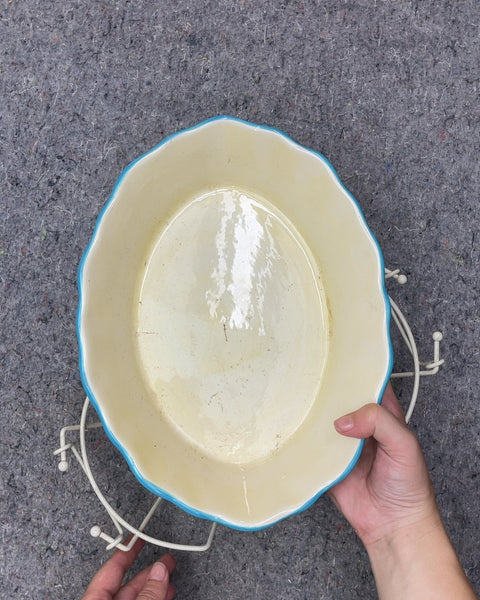 Temp-tations Floral Oval Baker with Wire Carrying Rack