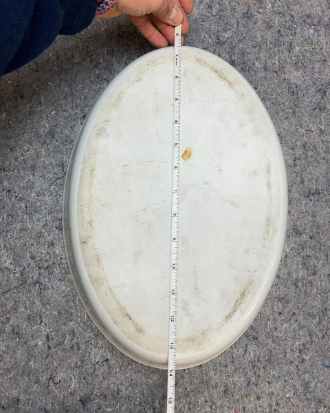 French Ceramic White Oval Deep Dish