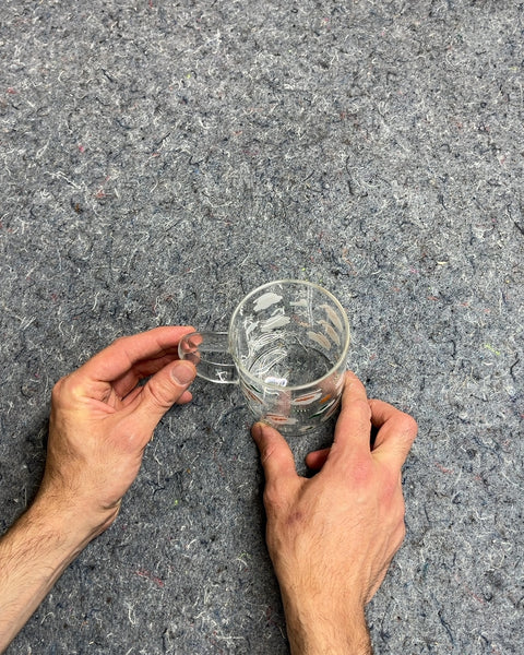 Clear Glass Santa Mug