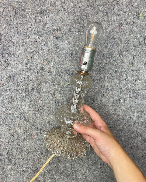 Clear Glass Bobble Texture Table Lamp