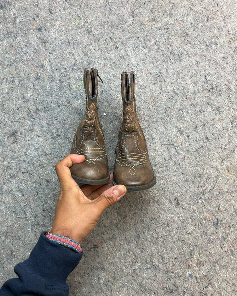 Kids Brown Cowboy Boots, Sz 8