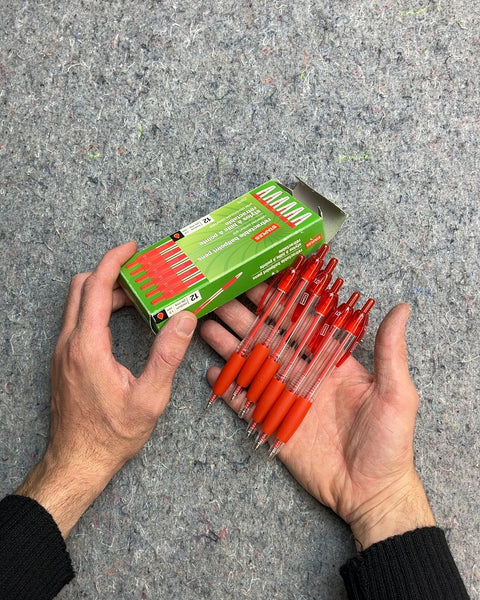 Tetragon Red Ballpoint Pens