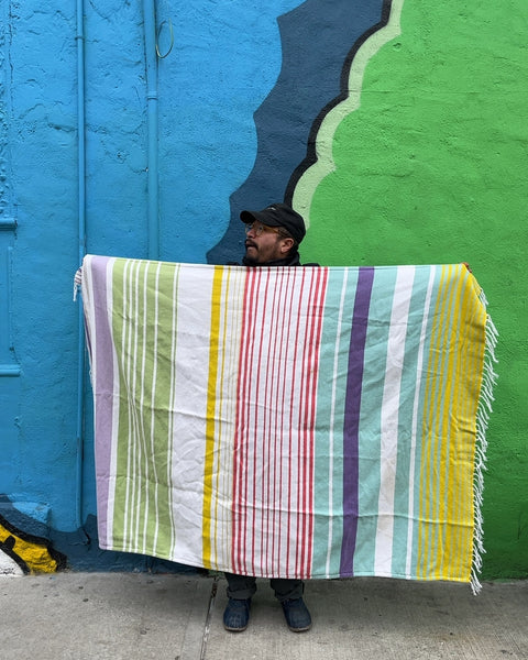 Striped Beach Towel with Fringe