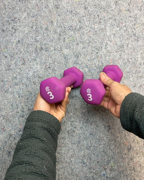 Pair of 3lb Purple Dumbbells