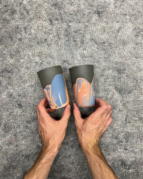 Set Of 2 Helen Levi Marbled Ceramic Tumblers