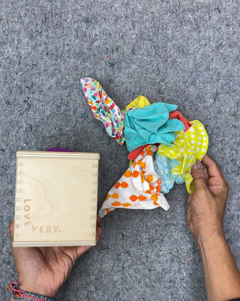 Lovevery Wooden Box with Play Scarves