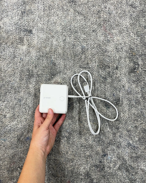 Anker White Power Bank with USB Cable
