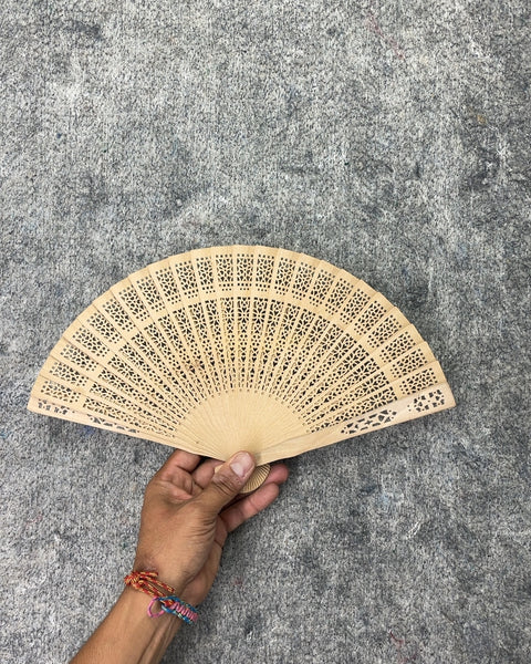 Carved Wood Hand Fan