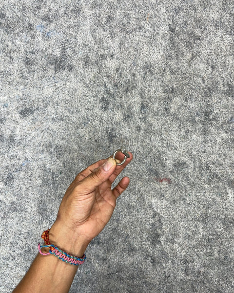 Silver Tone Sculptural Organic Ring