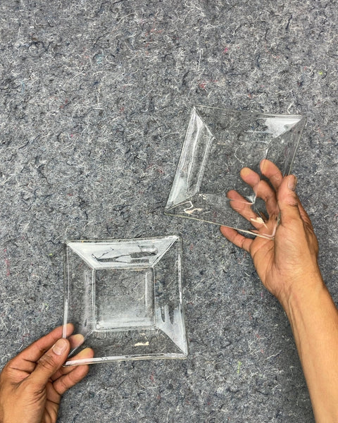 Sexy Glass Square Dessert Plates #2