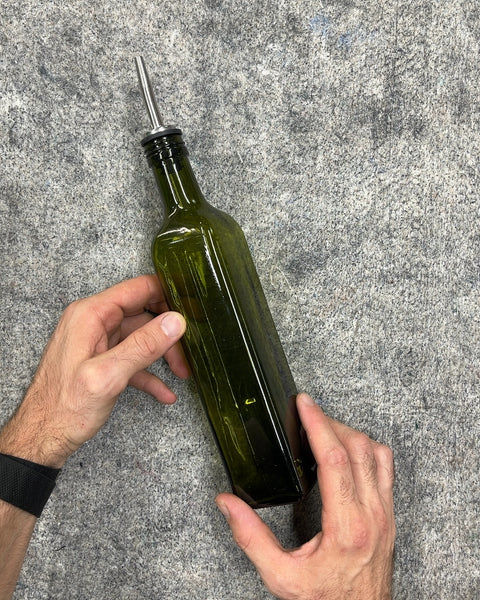 Green Glass Oil Dispenser Bottle