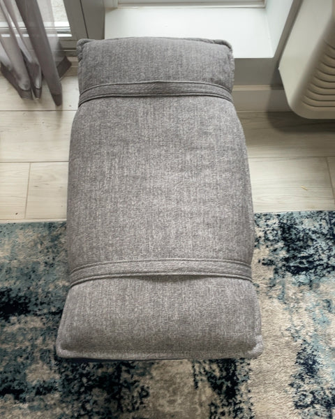 Gray Blue Upholstered Bench, 33x18x14”