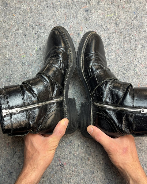 Rag & Bone Black Leather Buckle Boots, Size EU 39