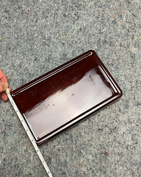 Very Pretty Glass Brown Rectangular Tray, 5x9"