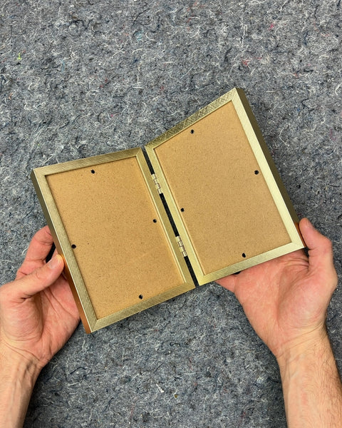 Gold Hinged Double Photo Frame, 5x7" Each