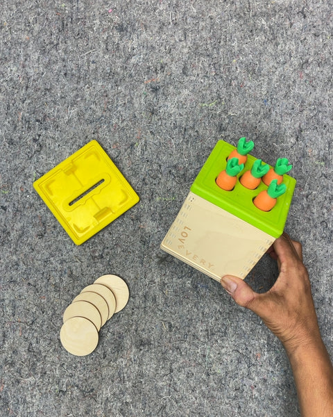 Lovevery Wooden Carrot Harvest Toy with Coin Slot