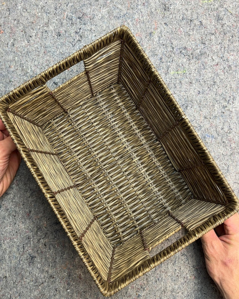 Rectangular Woven Basket, 11x8x4"