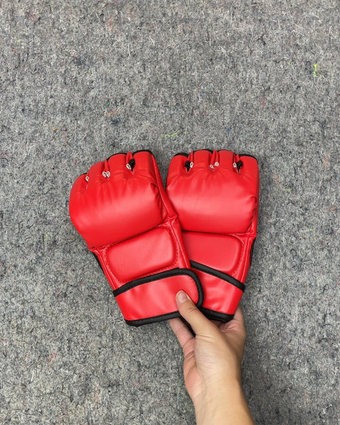 Red Fingerless Boxing Gloves