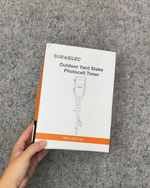 SURAIELEC Outdoor Yard Stake Photocell Timer USTL16A
