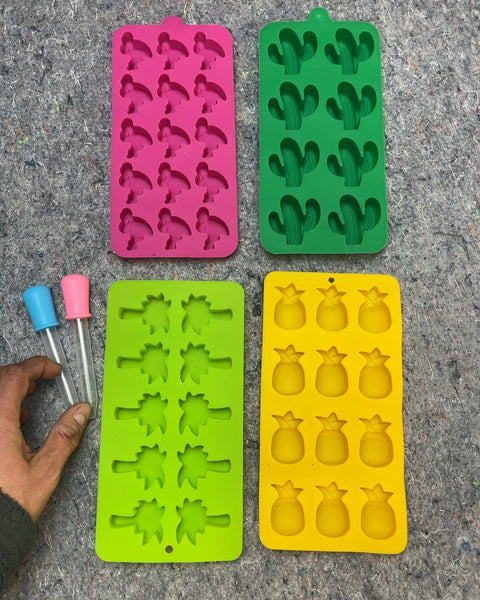 Silicone Tropical Ice Cube Molds, Set of 4