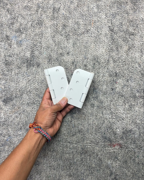 White Metal Door Hinges, 4x1.75"