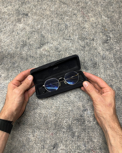 JINS Round Frame Eyeglasses with Case Designed In Tokyo