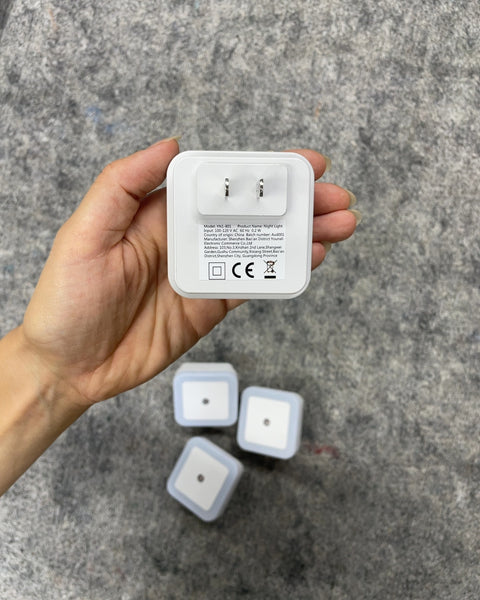 Plug-In Square LED Sensor Night Lights (Pack of 4)