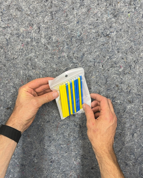 Blue and Yellow Short Paper Drinking Straws