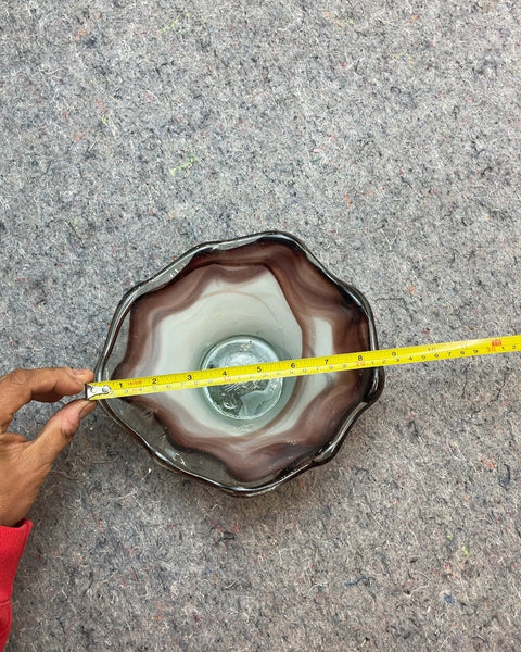 Art Glass Ruffled Edge Bowl