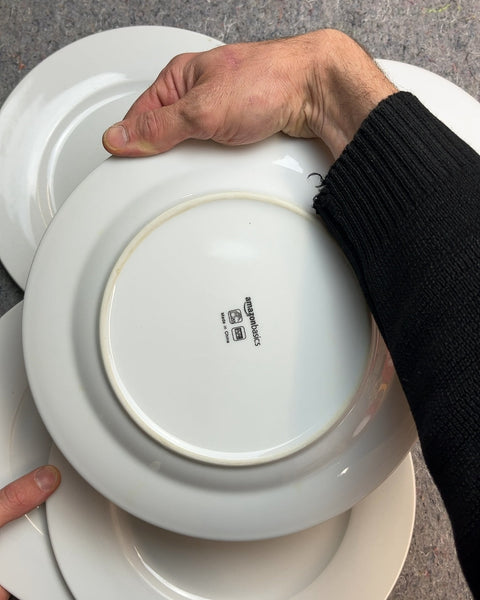 AmazonBasics White Dinner Plates, Set of 5