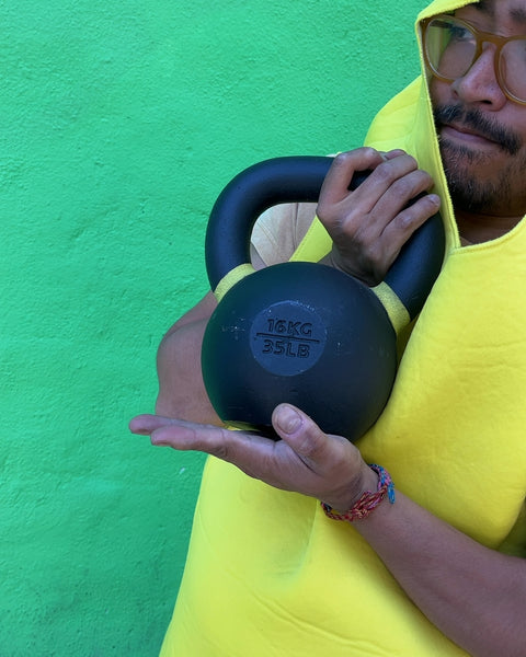 Black Cast Iron Kettlebell, 16KG 35LB