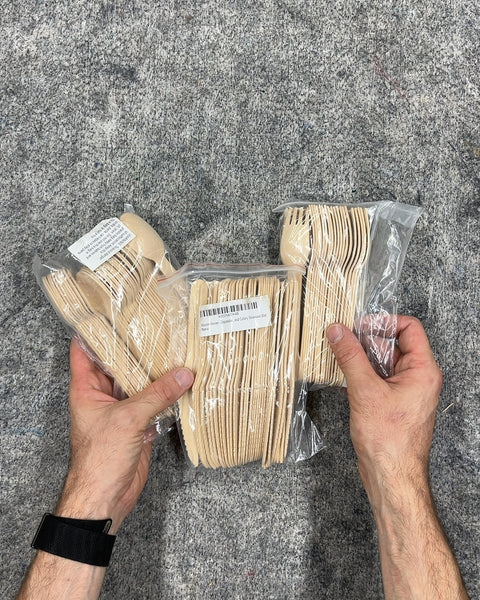Whole Bunch Of Disposable Wooden Cutlery