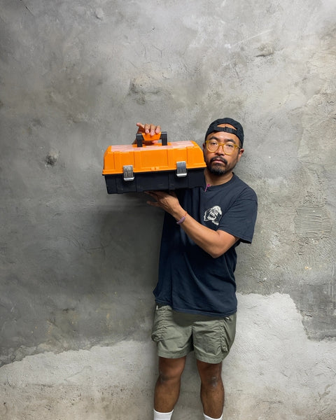 Orange and Black Plastic Tool Box, 16x7x7"