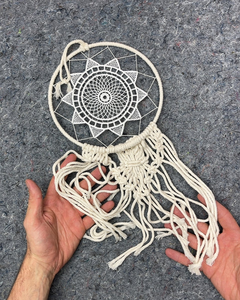 White Macrame Dream Catcher