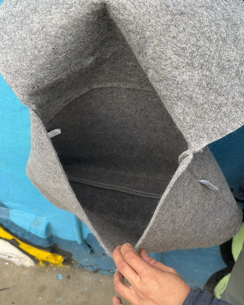 Gray Felt Bear Bag