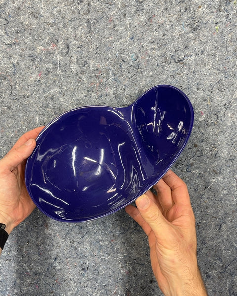 Big Blue Two-Section Dip Serving Bowl