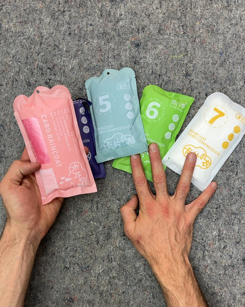 Five Pack Compressed Raincoats