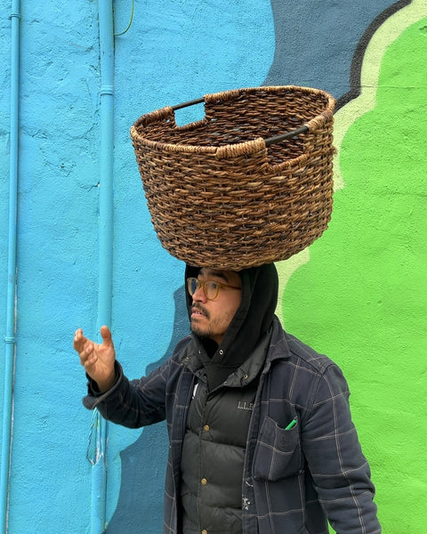 Bigass Wicker Basket with Handles, 18" Wide