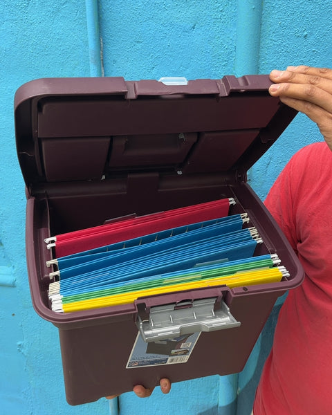 Plastic File Storage Box with Hanging Folders