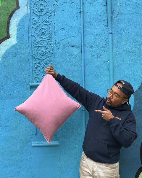 Another Pink Square Throw Pillow