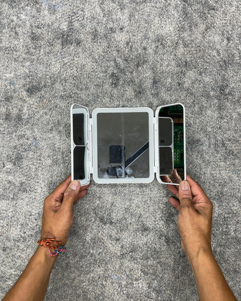 Tri-Fold LED Lighted Travel Makeup Mirror