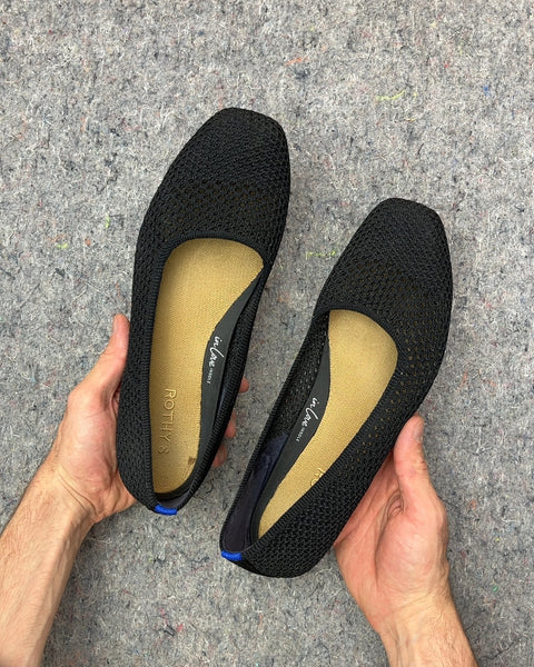 Like New Rothy's Black Knit Flats, Size 12