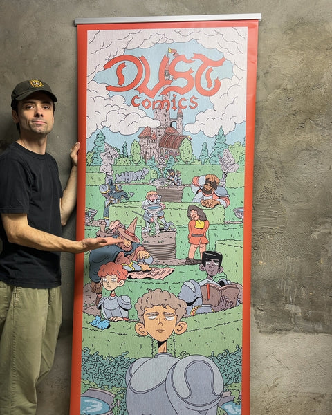 Greenwich Roller Banner With A Dust Comics Sign